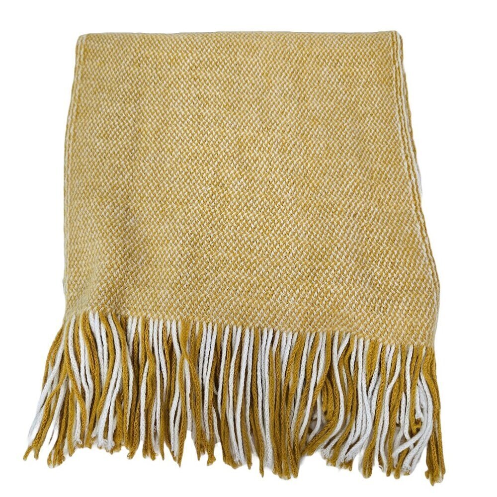 Melrose and Market Mustard Yellow Heather Knit Fringe Large Winter Scarf - Picture 3 of 6